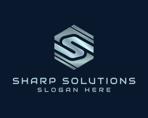 Metal Hexagon Company Letter S logo design