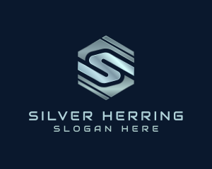 Metal Hexagon Company Letter S logo design