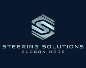 Metal Hexagon Company Letter S logo design