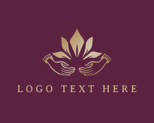 Elegant Lotus Hands logo