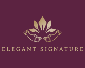 Elegant Lotus Hands logo design