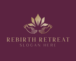 Elegant Lotus Hands logo