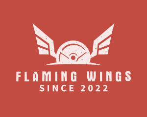 Winged Barbell Plate logo design