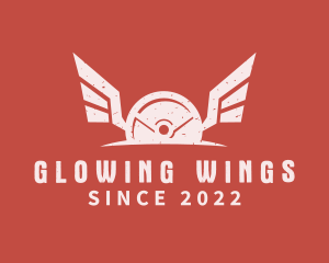 Winged Barbell Plate logo design