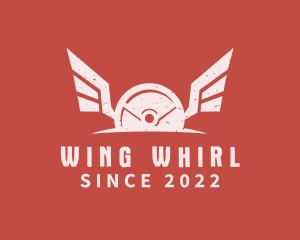 Winged Barbell Plate logo design