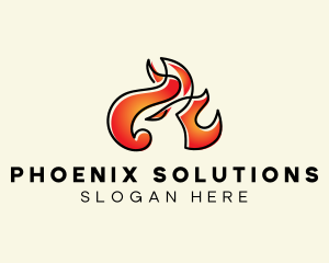 Flaming Phoenix Fire   logo design