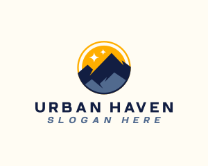 Mountain Sunset Travel logo design