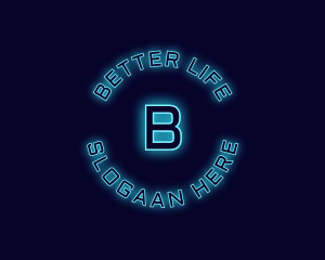 Blue Neon Badge logo design