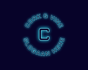 Blue Neon Badge logo design