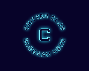 Blue Neon Badge logo design