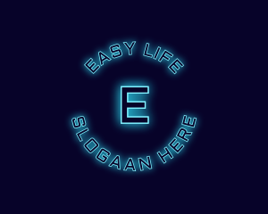 Blue Neon Badge logo design