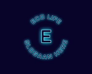 Blue Neon Badge logo design