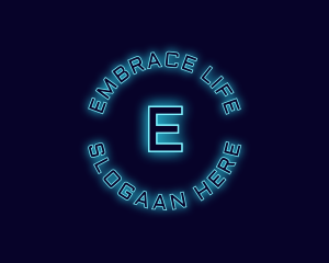 Blue Neon Badge logo design