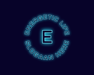 Blue Neon Badge logo design