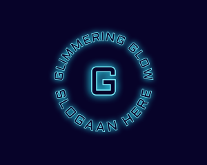 Blue Neon Badge logo design