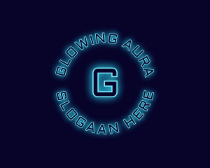 Blue Neon Badge logo design