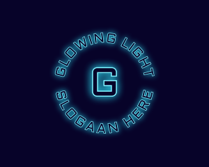 Blue Neon Badge logo design