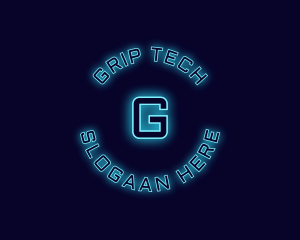 Blue Neon Badge logo design