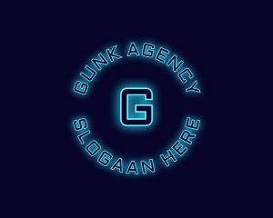 Blue Neon Badge logo design