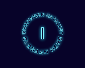 Blue Neon Badge logo design