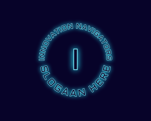 Blue Neon Badge logo design