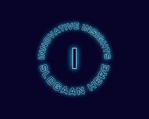 Blue Neon Badge logo design