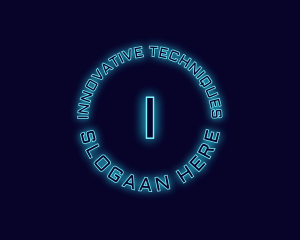 Blue Neon Badge logo design