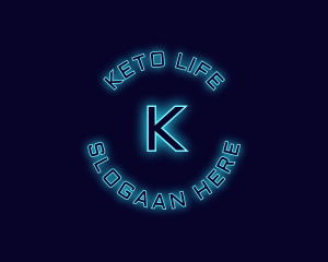 Blue Neon Badge logo design