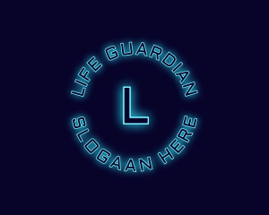 Blue Neon Badge logo design