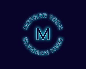 Blue Neon Badge logo design