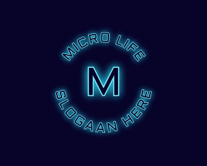 Blue Neon Badge logo design