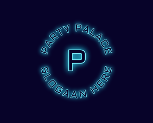 Blue Neon Badge logo design