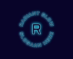 Blue Neon Badge logo design