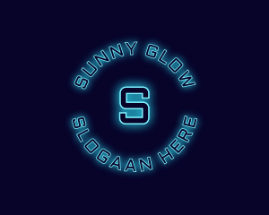 Blue Neon Badge logo design