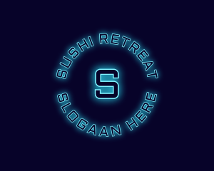 Blue Neon Badge logo design