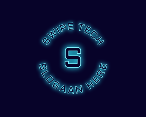 Blue Neon Badge logo design