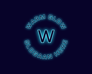 Blue Neon Badge logo design