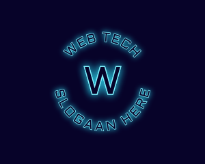 Blue Neon Badge logo design