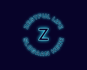 Blue Neon Badge logo design