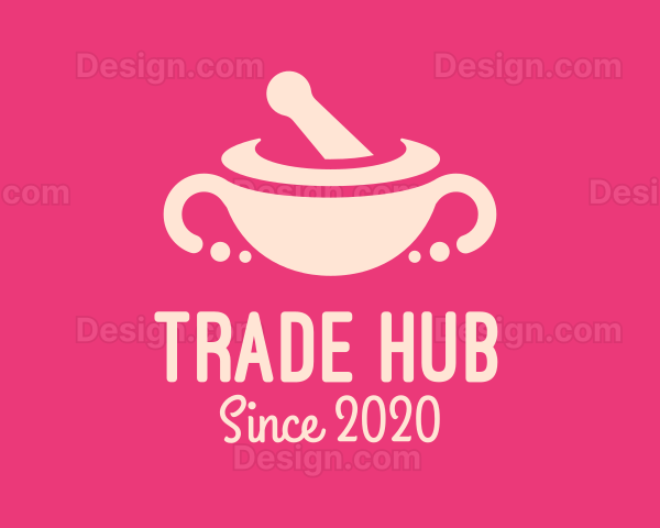 Pink Mortar & Pestle Logo