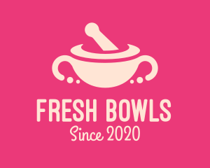 Pink Mortar & Pestle logo design