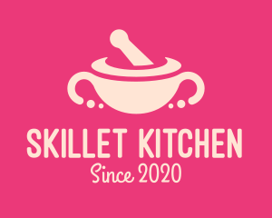 Pink Mortar & Pestle logo design