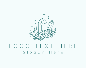 Floral Crystal Gemstone logo