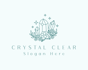 Floral Crystal Gemstone logo design