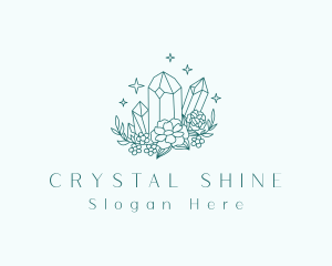 Floral Crystal Gemstone logo