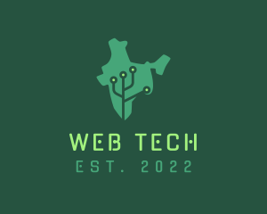 India Digital Technology Map logo design