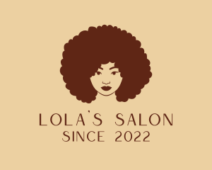 Afro Woman Hair Salon  logo design