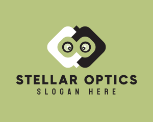 Binoculars Cartoon Character logo