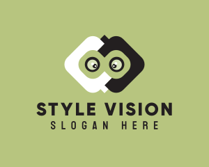 Binoculars Cartoon Character logo