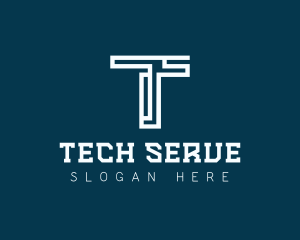 Digital Technology Letter T logo design